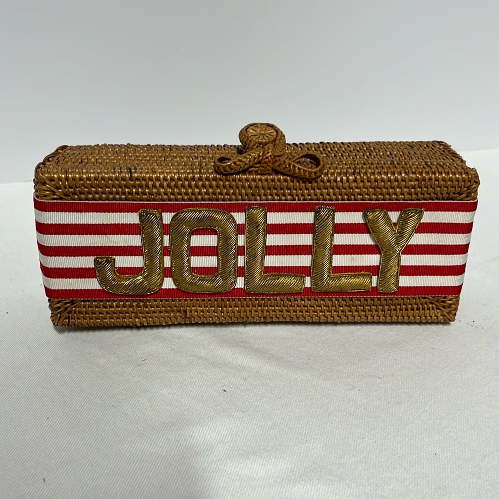 Lisi Lerch Handwoven Bali Bag with Gold “Jolly“ appliqué